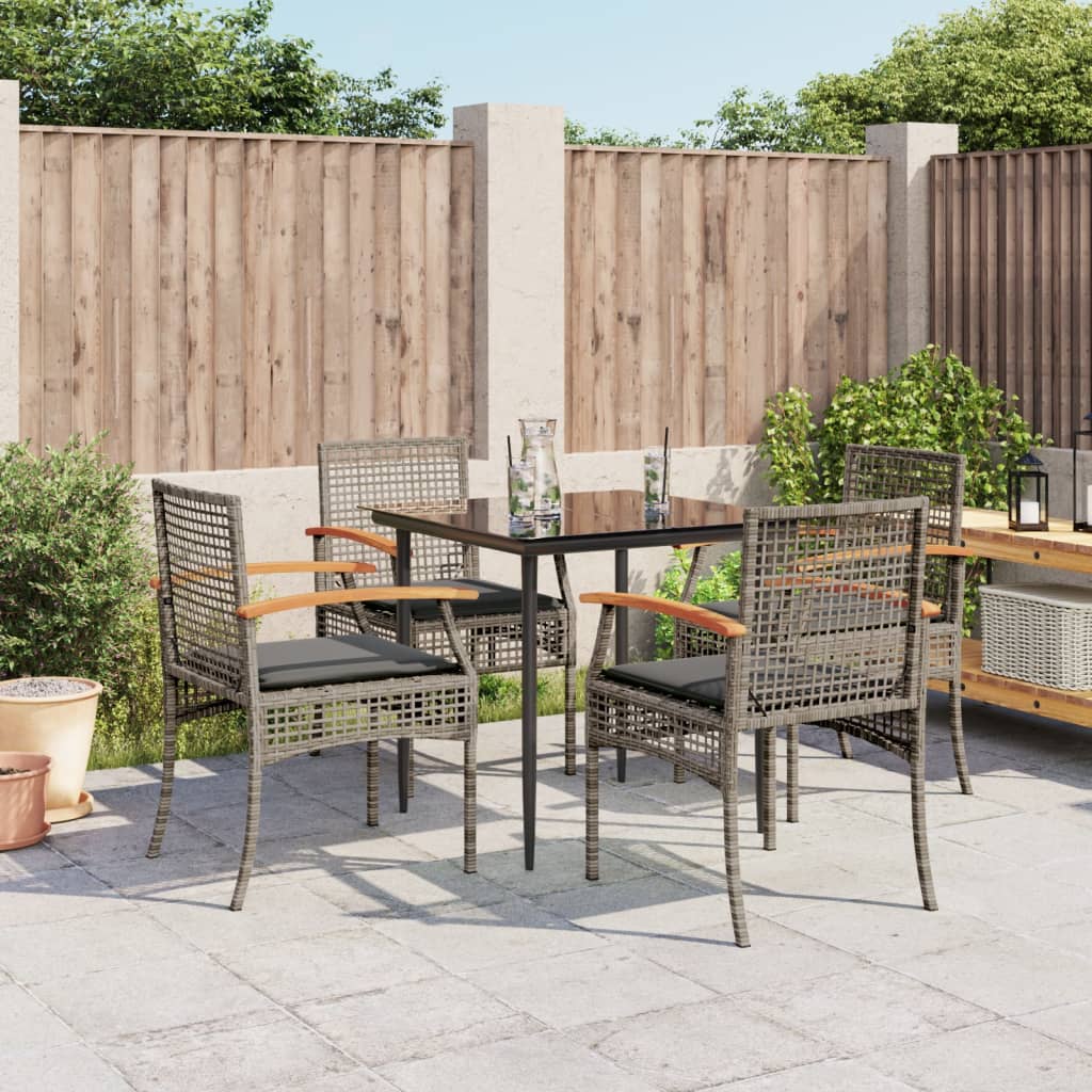 vidaXL Garden Dining Set | Grey | PE rattan | UV-resistant materials