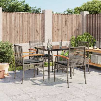 vidaXL Garden Dining Set | Grey | PE rattan | UV-resistant materials