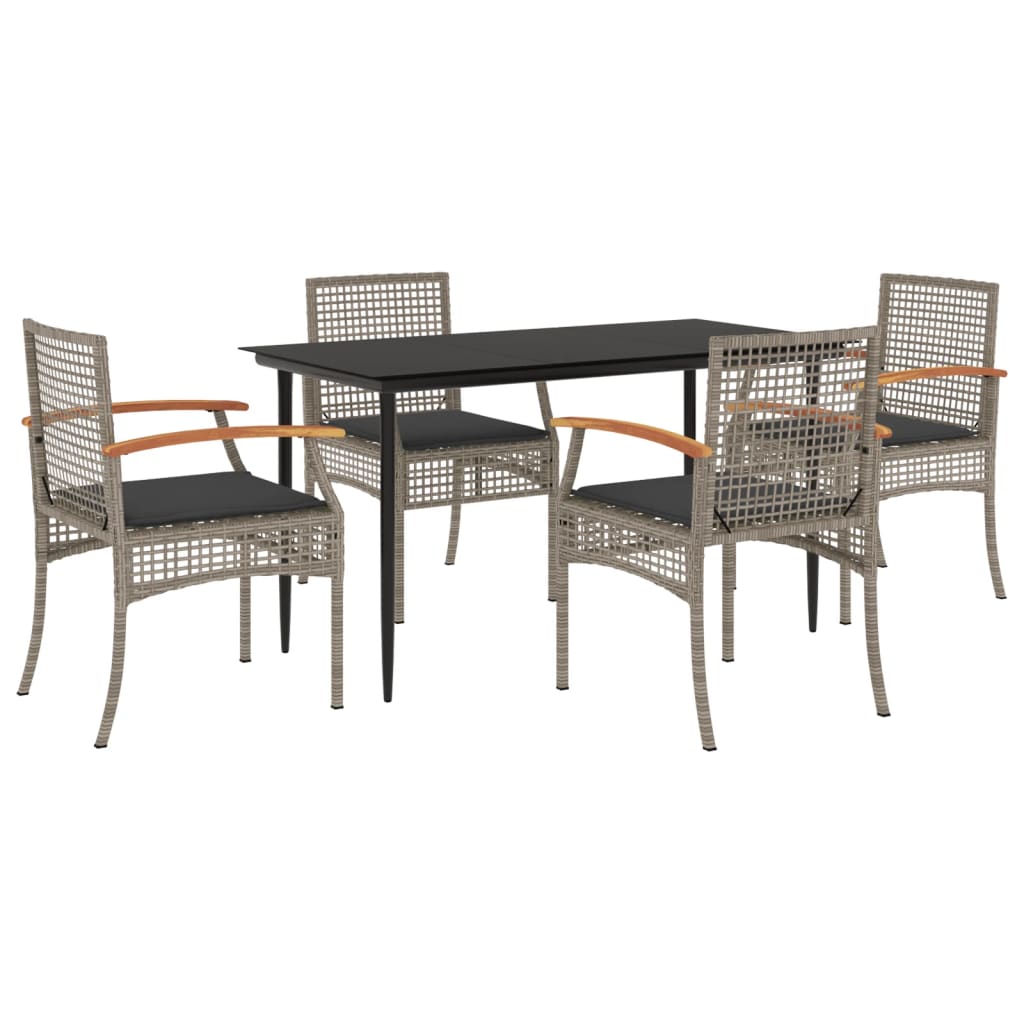 vidaXL Garden Dining Set | Grey, Black, Dark Grey