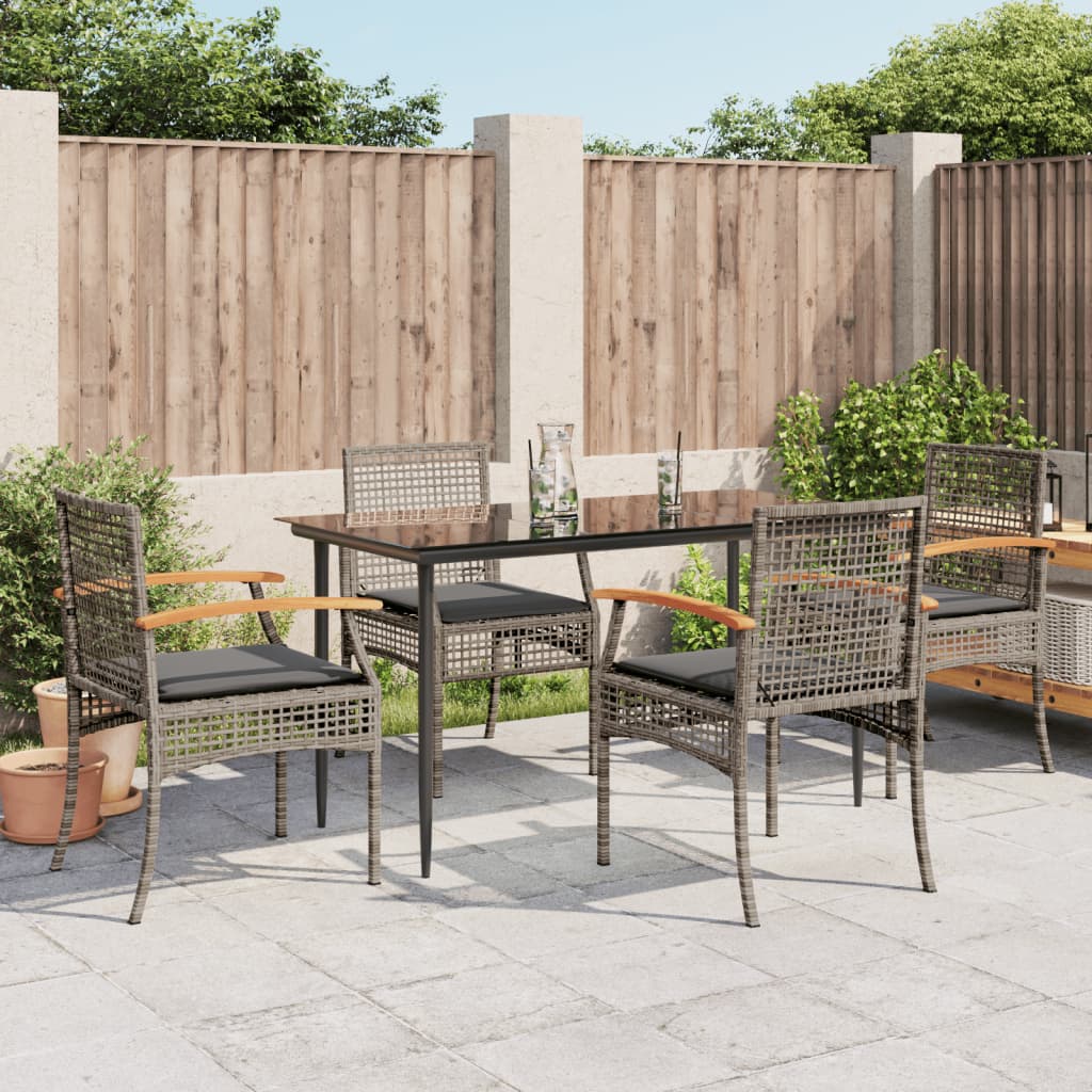 vidaXL Garden Dining Set | Grey, Black, Dark Grey