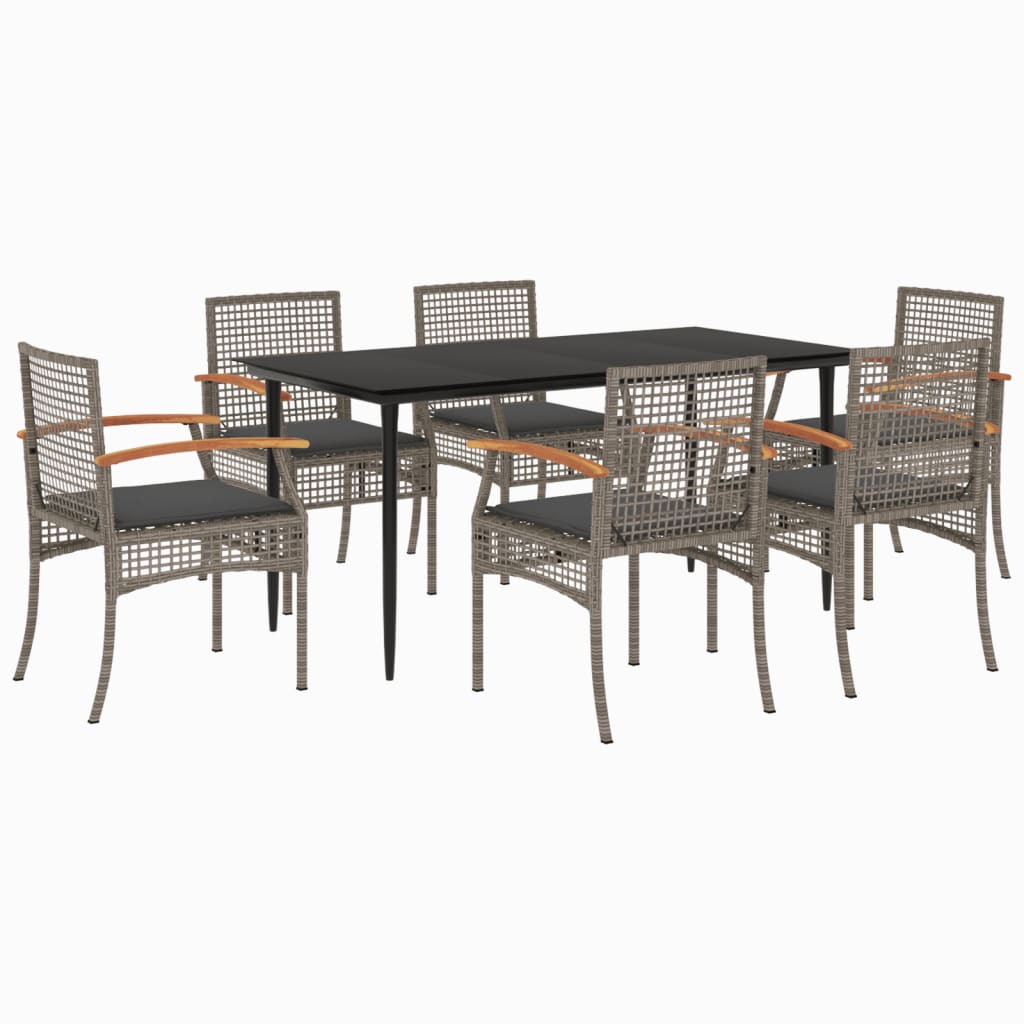 vidaXL Garden Dining Set | Grey, Black