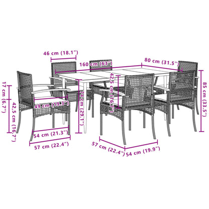 vidaXL Garden Dining Set | Grey, Black