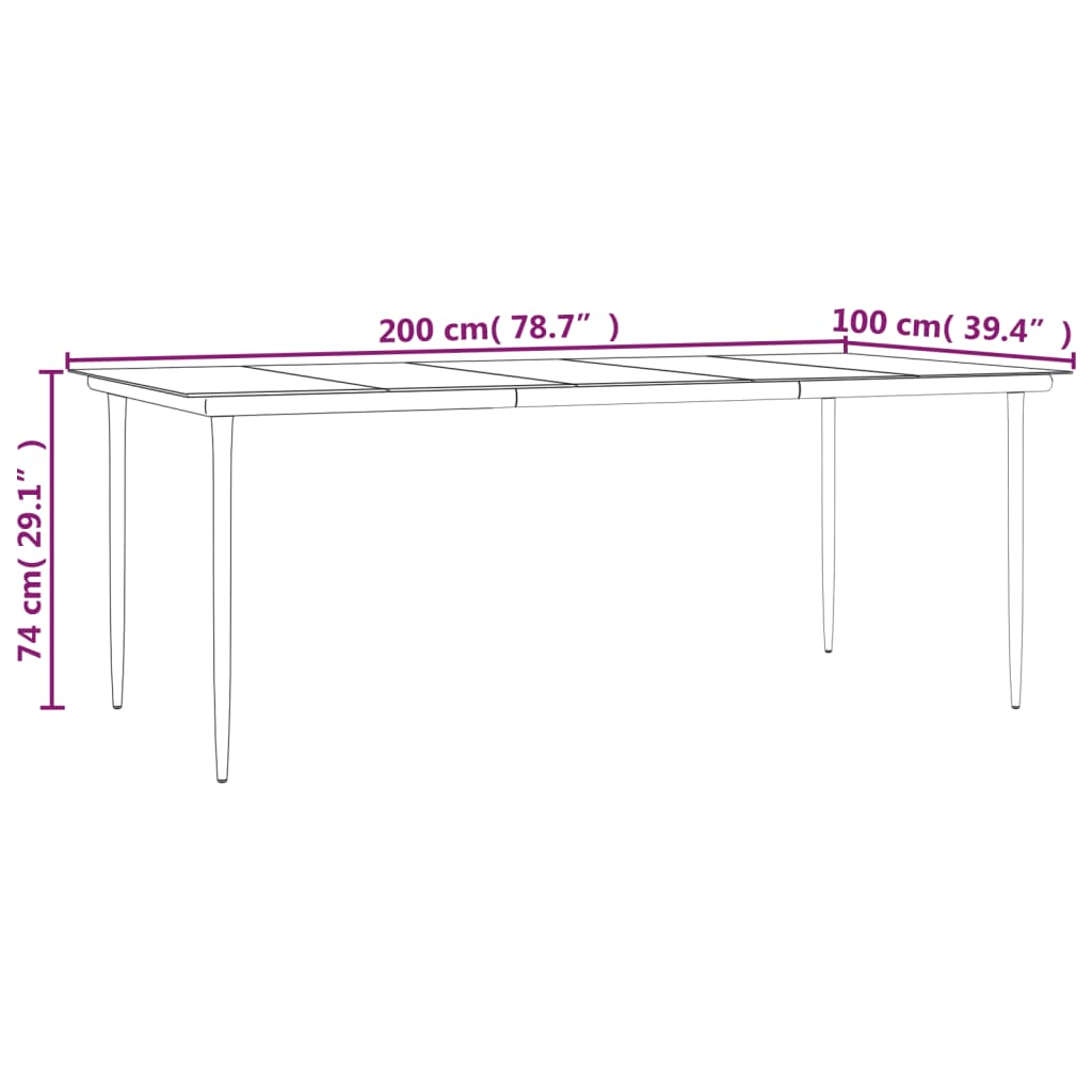 vidaXL Garden Dining Set | Grey, Black