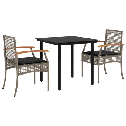 vidaXL Garden Dining Set | Grey | PE Rattan | UV-Proof Materials
