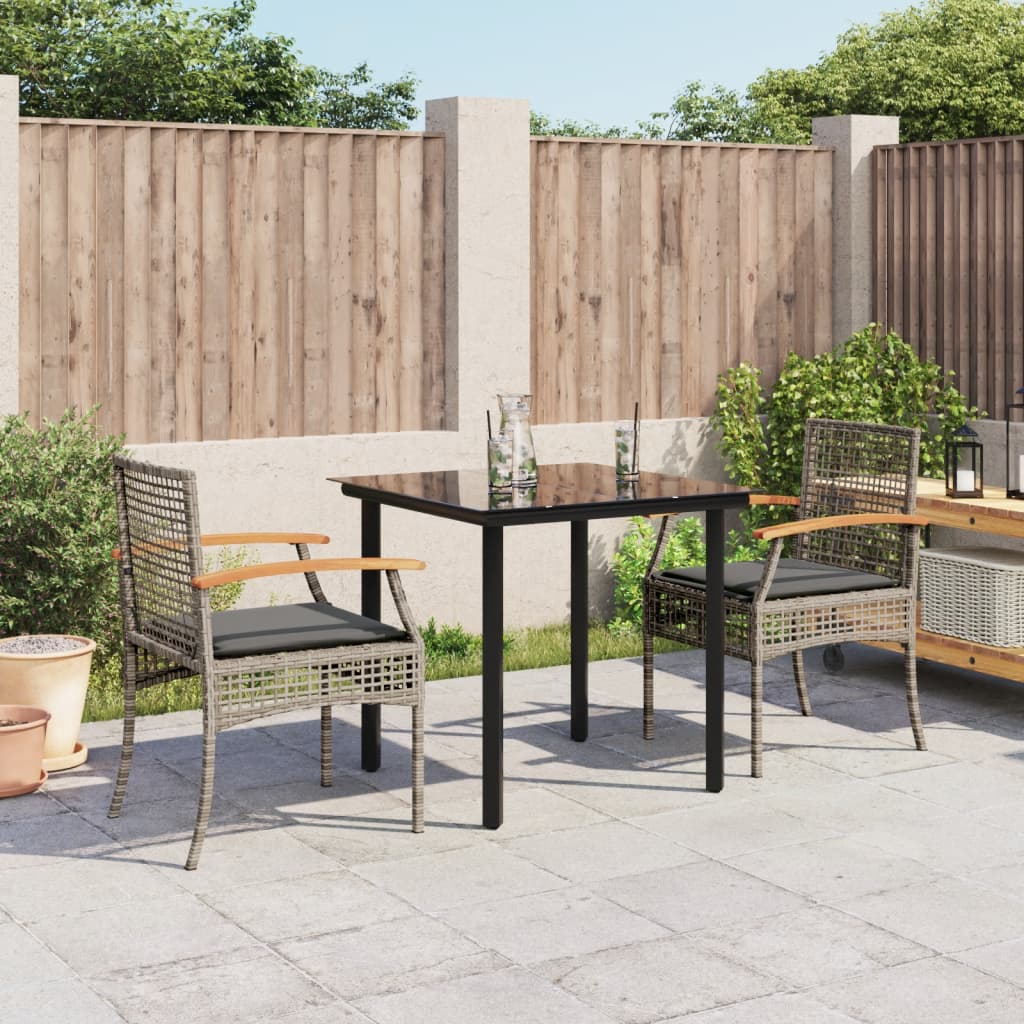 vidaXL Garden Dining Set | Grey | PE Rattan | UV-Proof Materials