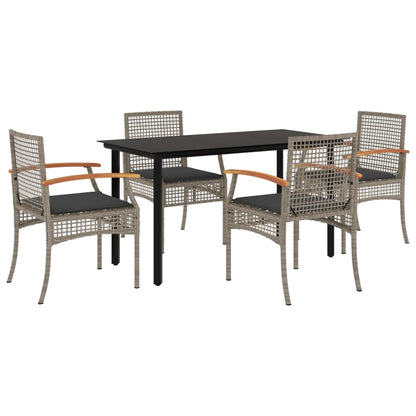 vidaXL Garden Dining Set | Grey | PE rattan | Medium | UV-resistant materials