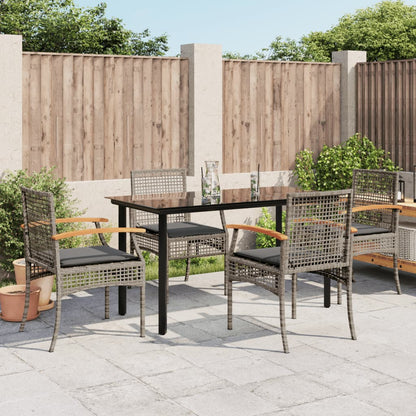 vidaXL Garden Dining Set | Grey | PE rattan | Medium | UV-resistant materials