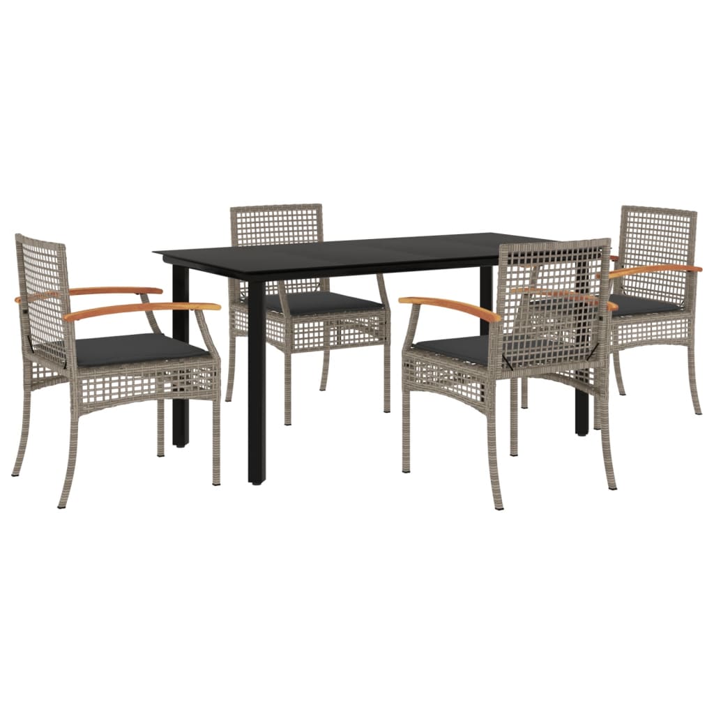 vidaXL Garden Dining Set | Grey, Black