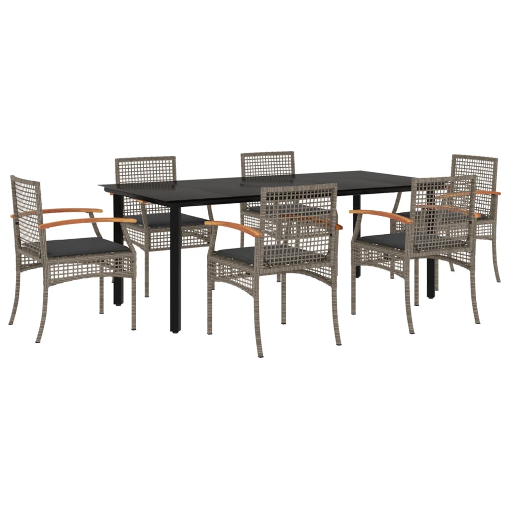 vidaXL Garden Dining Set | Black and Grey