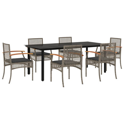 vidaXL Garden Dining Set | Black and Grey