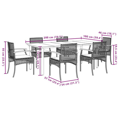vidaXL Garden Dining Set | Black and Grey