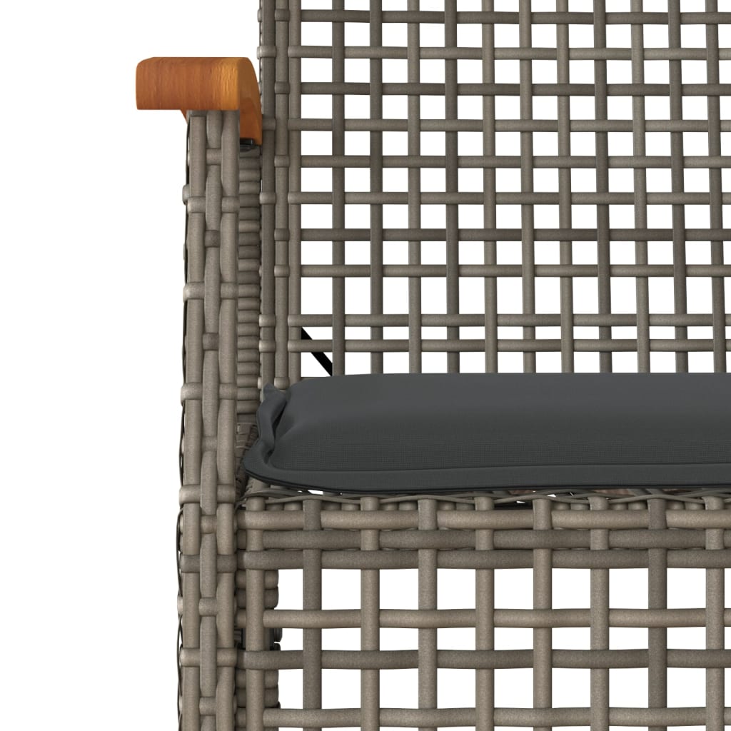 vidaXL Garden Dining Set | Grey | PE rattan | Large | UV-resistant materials
