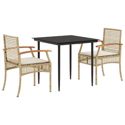 vidaXL Garden Dining Set | Beige, Black, Cream White