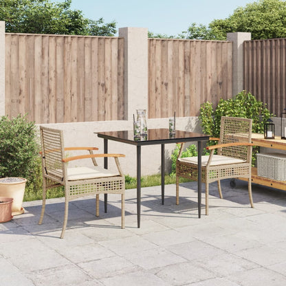vidaXL Garden Dining Set | Beige, Black, Cream White