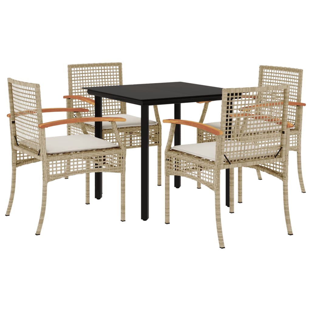 vidaXL Garden Dining Set | Beige, Black, Cream White
