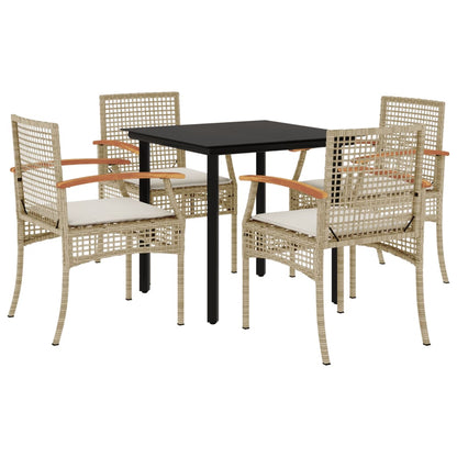 vidaXL Garden Dining Set | Beige, Black, Cream White