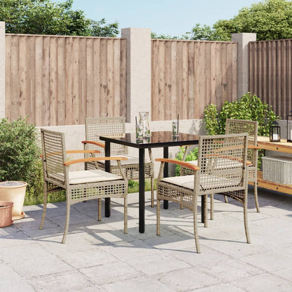 vidaXL Garden Dining Set | Beige, Black, Cream White