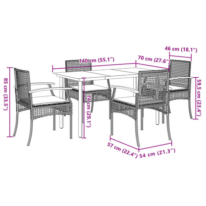 vidaXL Garden Dining Set | Beige, Black, Cream