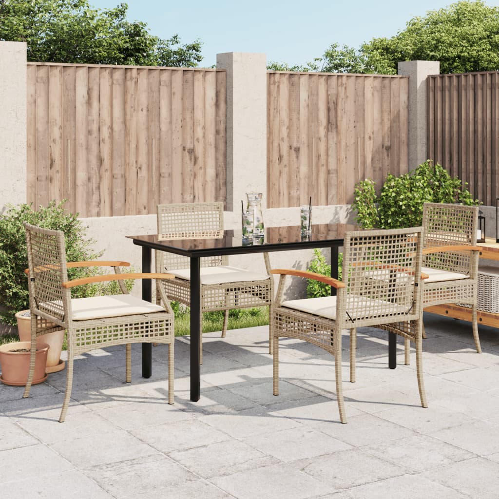 vidaXL Garden Dining Set | Beige, Black, Cream