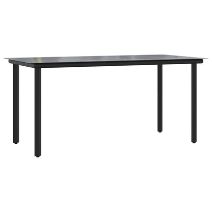 vidaXL Garden Dining Set | Black table, Beige chairs, Cream white cushions