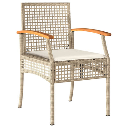 vidaXL Garden Dining Set | Beige | PE Rattan | Standard | UV-resistant materials