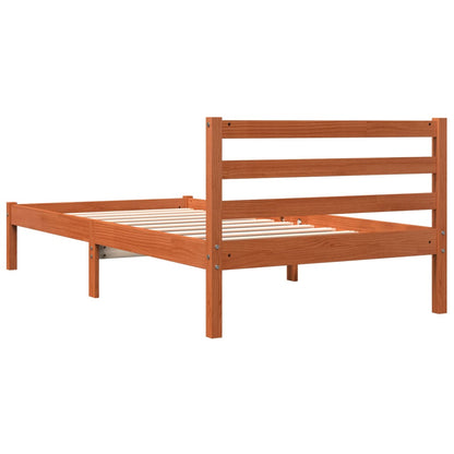 vidaXL Bed Frame without Mattress Wax Brown 75x190 cm Small Single Solid Wood Pine