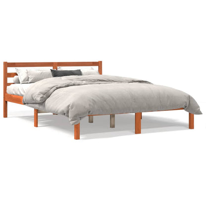 vidaXL Bed Frame without Mattress Wax Brown 120x190 cm Small Double Solid Wood Pine