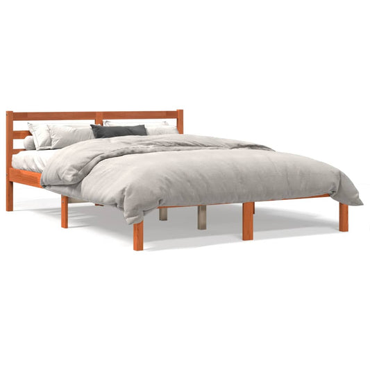 vidaXL Bed Frame without Mattress Wax Brown 120x190 cm Small Double Solid Wood Pine