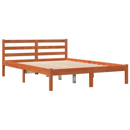 vidaXL Bed Frame without Mattress Wax Brown 120x190 cm Small Double Solid Wood Pine