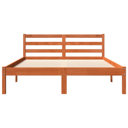 vidaXL Bed Frame without Mattress Wax Brown 120x190 cm Small Double Solid Wood Pine
