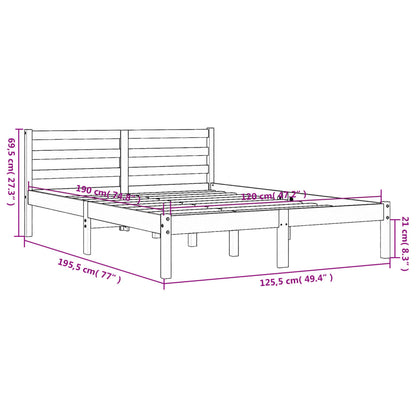 vidaXL Bed Frame without Mattress Wax Brown 120x190 cm Small Double Solid Wood Pine
