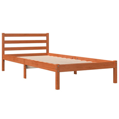 vidaXL Bed Frame without Mattress Wax Brown 100x200 cm Solid Wood Pine