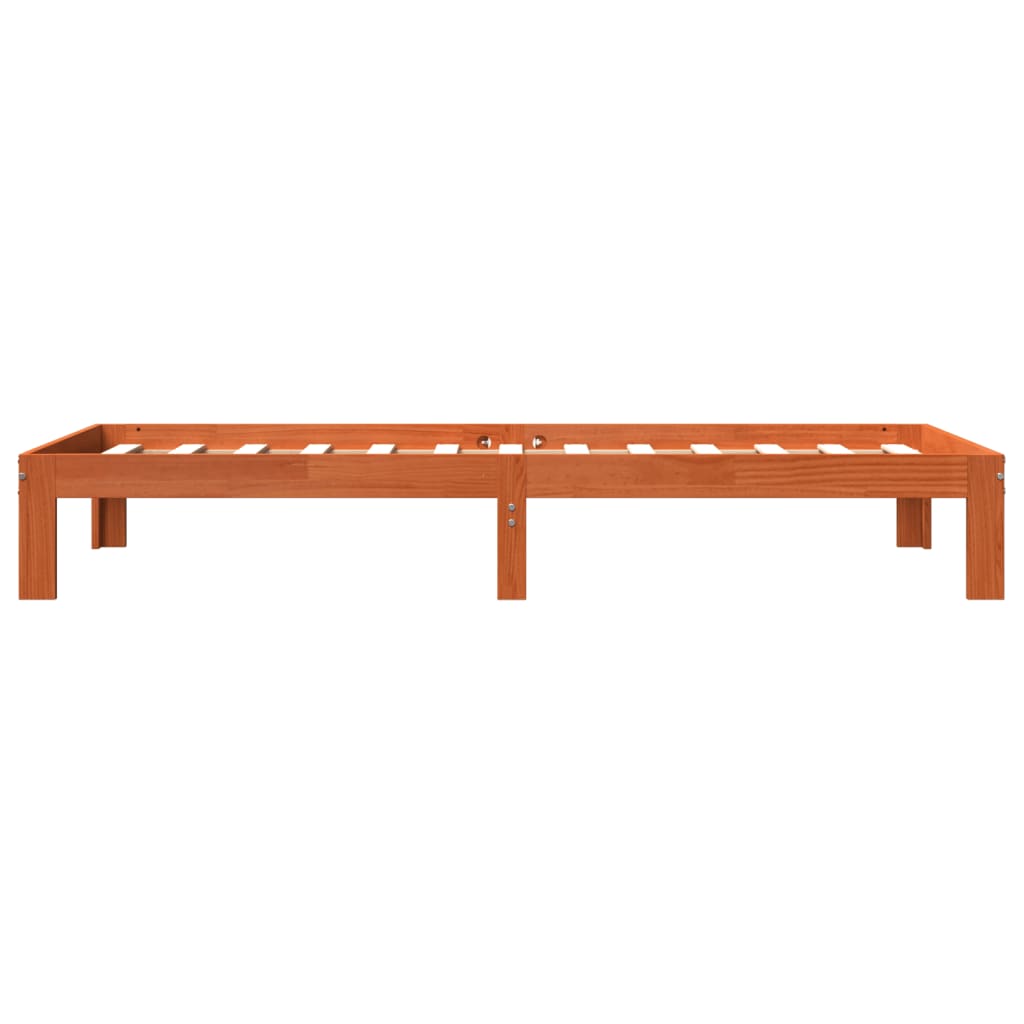 vidaXL Bed Frame without Mattress Wax Brown 90x190 cm Single Solid Wood Pine