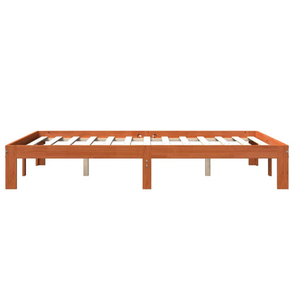 vidaXL Bed Frame without Mattress Wax Brown 135x190 cm Double Solid Wood Pine
