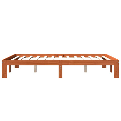 vidaXL Bed Frame without Mattress Wax Brown 140x190 cm Solid Wood Pine