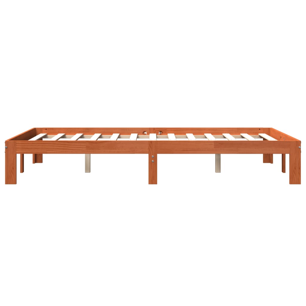 vidaXL Bed Frame without Mattress Wax Brown 140x200 cm Solid Wood Pine