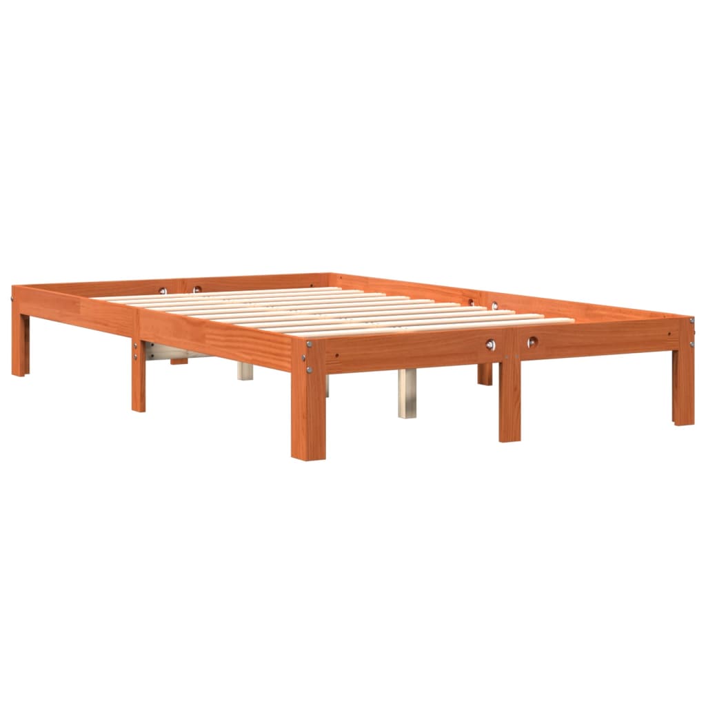 vidaXL Bed Frame without Mattress Wax Brown 140x200 cm Solid Wood Pine