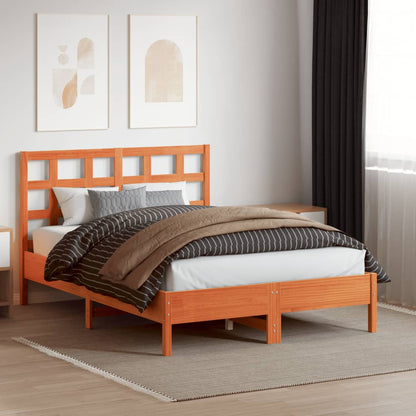 vidaXL Headboard Wax Brown 135 cm Solid Wood Pine