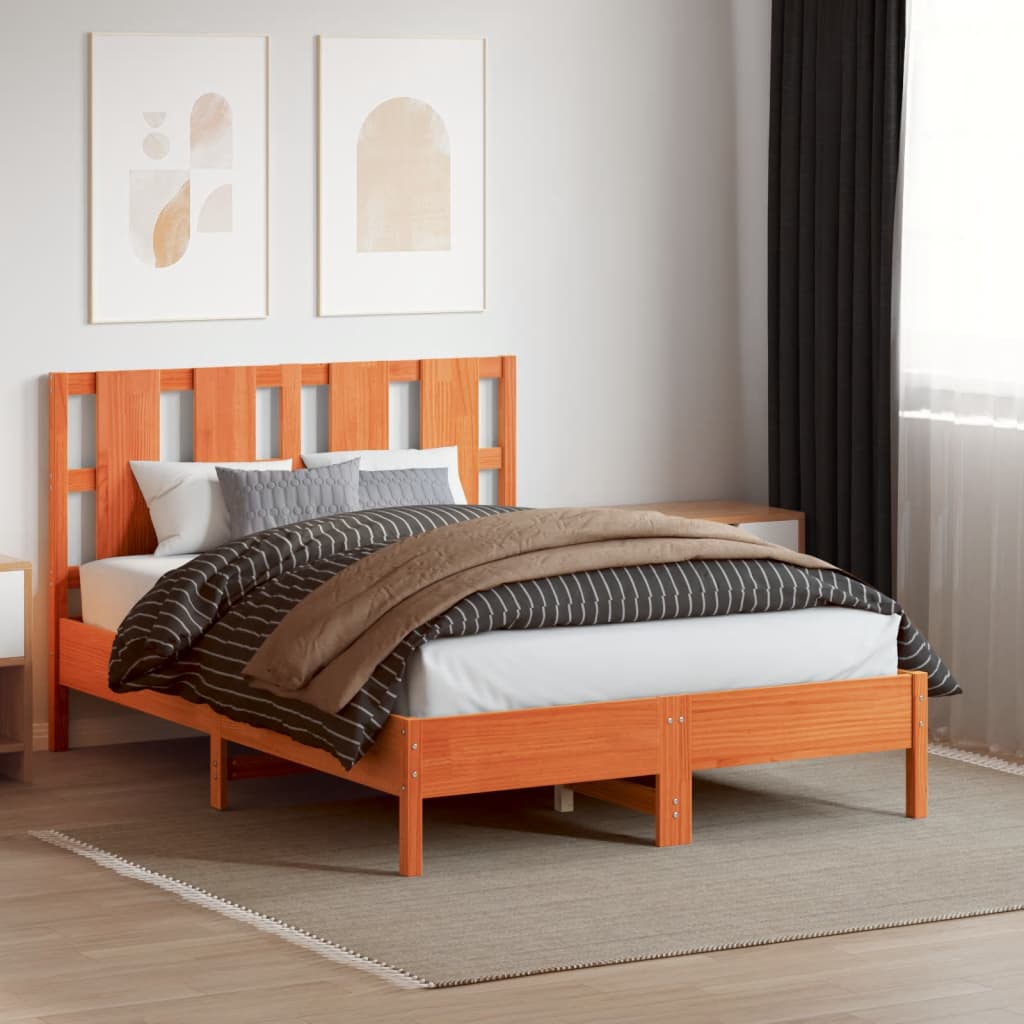 vidaXL Headboard Wax Brown 135 cm Solid Wood Pine