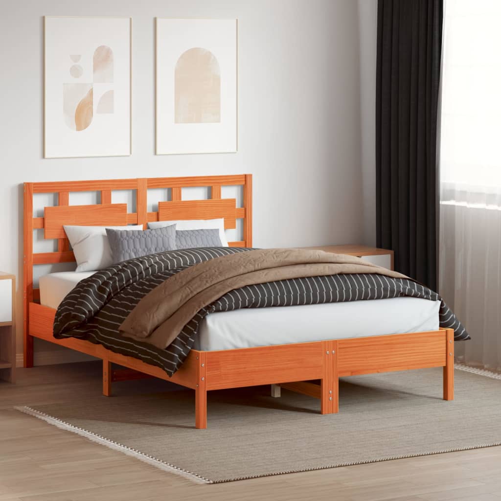 vidaXL Headboard | Wax Brown | Solid Pine Wood | 135 cm | Headboard