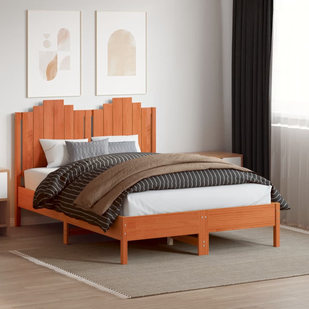vidaXL Headboard Wax Brown 135 cm Solid Wood Pine