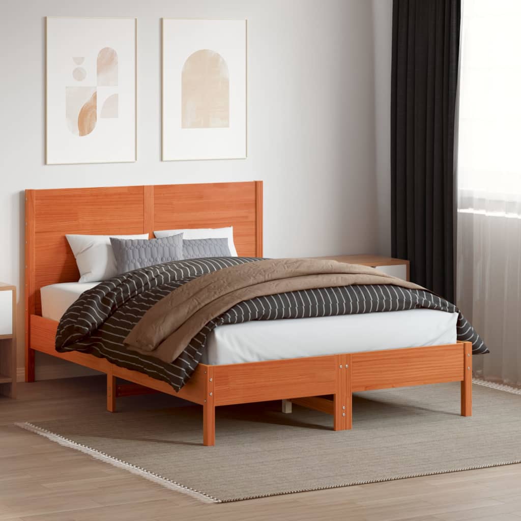 vidaXL Headboard Wax Brown 135 cm Solid Wood Pine