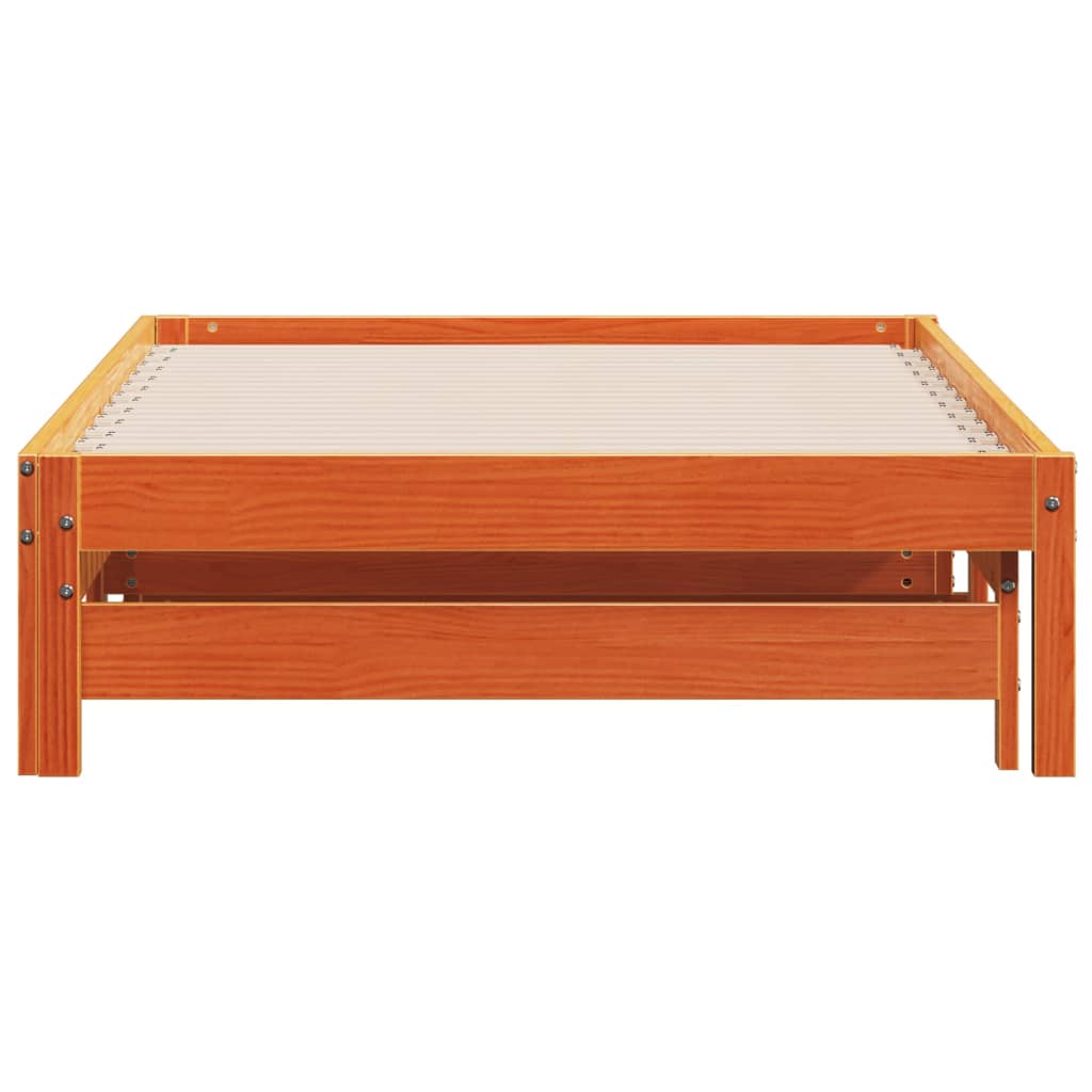 vidaXL Day Bed with Trundle without Mattress Wax Brown 90x200 cm