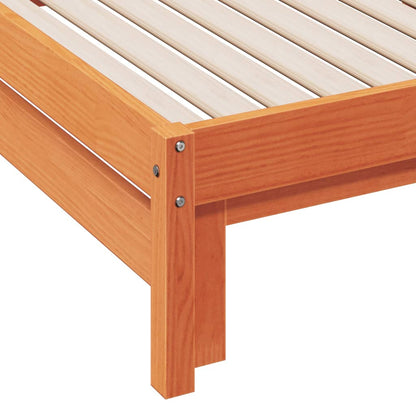 vidaXL Day Bed with Trundle without Mattress Wax Brown 90x200 cm