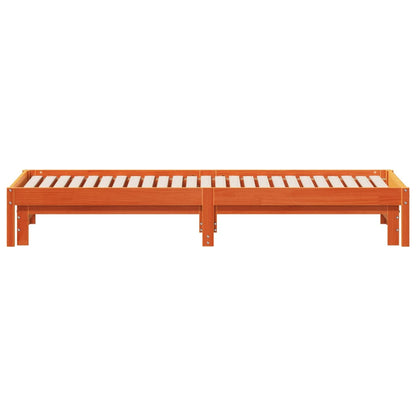 vidaXL Day Bed with Trundle without Mattress Wax Brown 80x200 cm