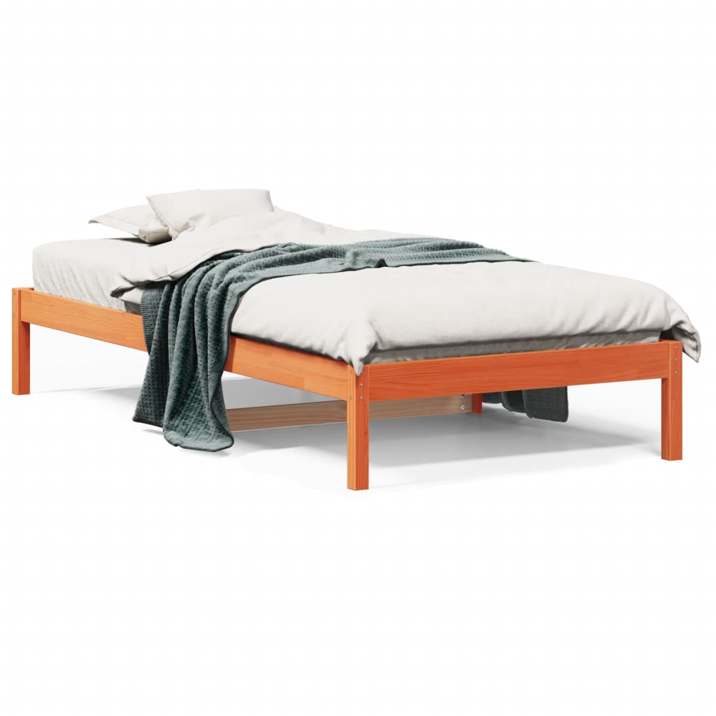 vidaXL Day Bed without Mattress Wax Brown 90x200 cm Solid Wood Pine