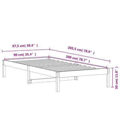 vidaXL Day Bed without Mattress Wax Brown 90x200 cm Solid Wood Pine