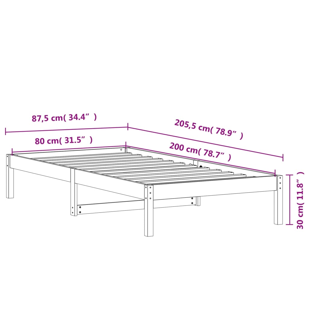vidaXL Day Bed | Wax brown | Solid pine wood | Single