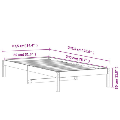 vidaXL Day Bed | Wax brown | Solid pine wood | Single