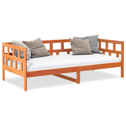 vidaXL Day Bed without Mattress Wax Brown 90x200 cm Solid Wood Pine
